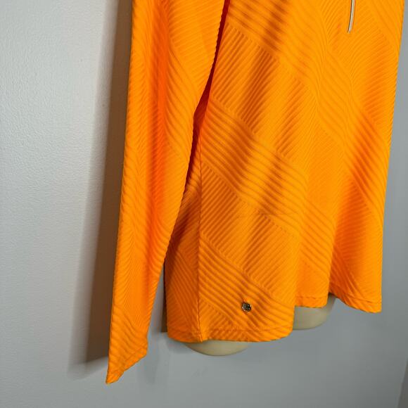 Daily Sports Floy Candied Long Sleeve Roll Neck 1/4 Zip Golf Top Orange Medium - Picture 5 of 12